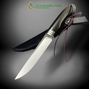 ЧОРНА ПЕРЛИНА ніж ручної роботи майстра RUSLAN KNIVES, замовити купити в Україні, сталь N690™, 61 HRC кріо